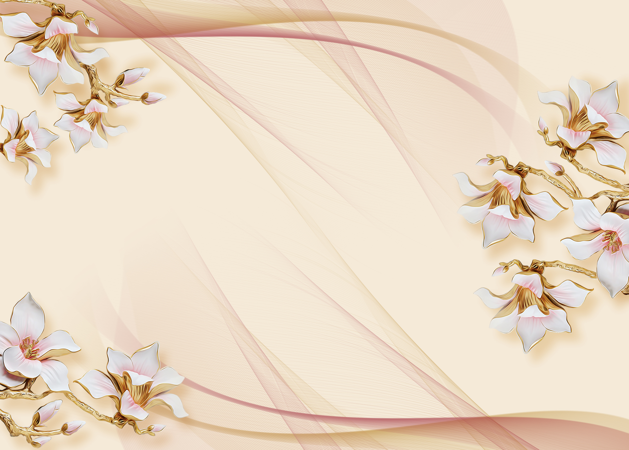 

Фотообои 3D '3Д Цветы' (3988) , Штукатурка