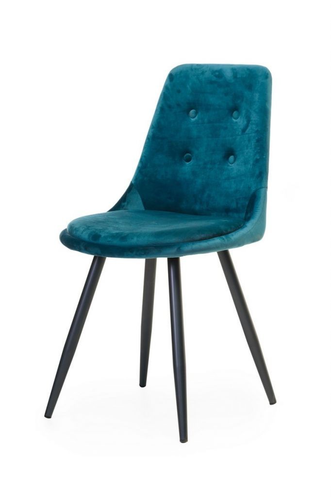 

Стул на металлических ножках Vetro VT-M-19 вельвет цвет лазурный