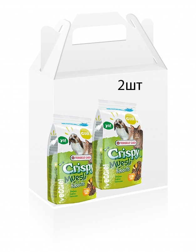

Набор Корм для карликовых кроликов Versele-Laga Crispy Muesli Cuni зерновая смесь 1 кг 2 шт (5410340617014)