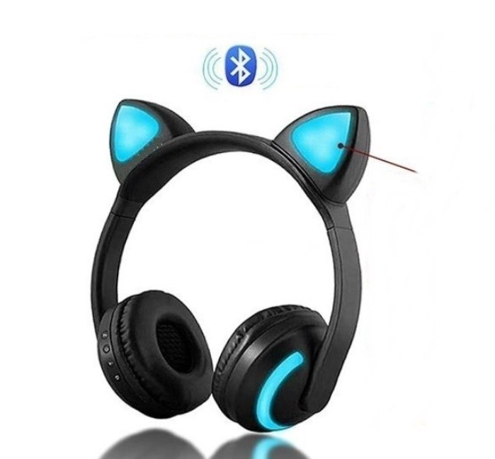 

Bluetooth наушники с кошачьими ушками 7 цветов голубые