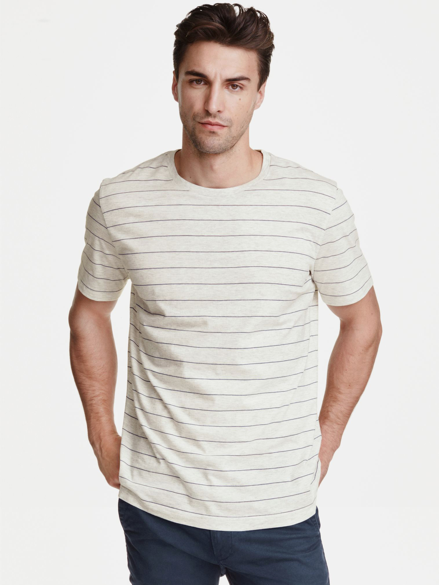

Футболка H&M 3184844-ACSQ S Серая в черную полоску