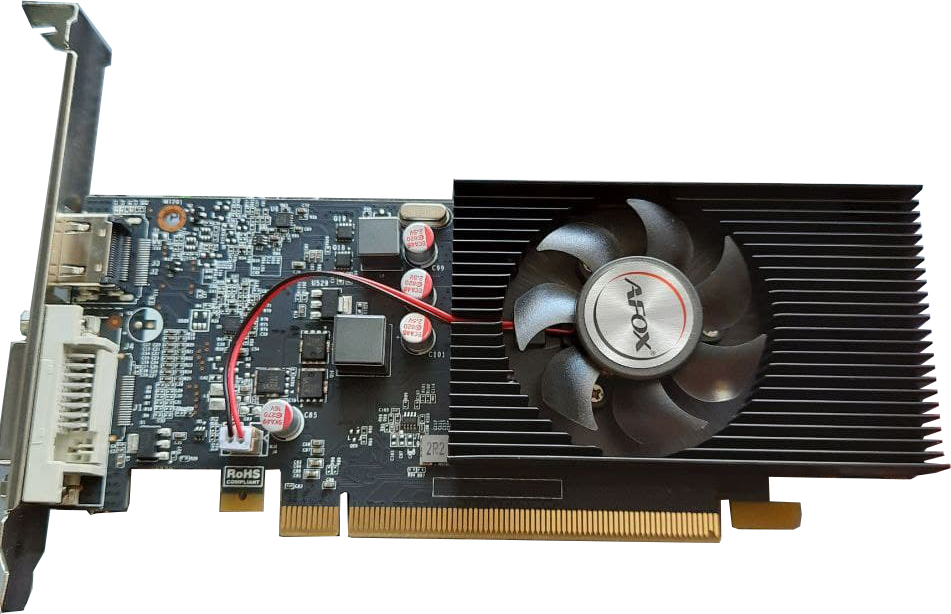 

AFOX PCI-Ex GeForce GT1030 2GB GDDR5 (64bit) (1468/6000) (DVI, HDMI) (AF1030-2048D5L4-V3)