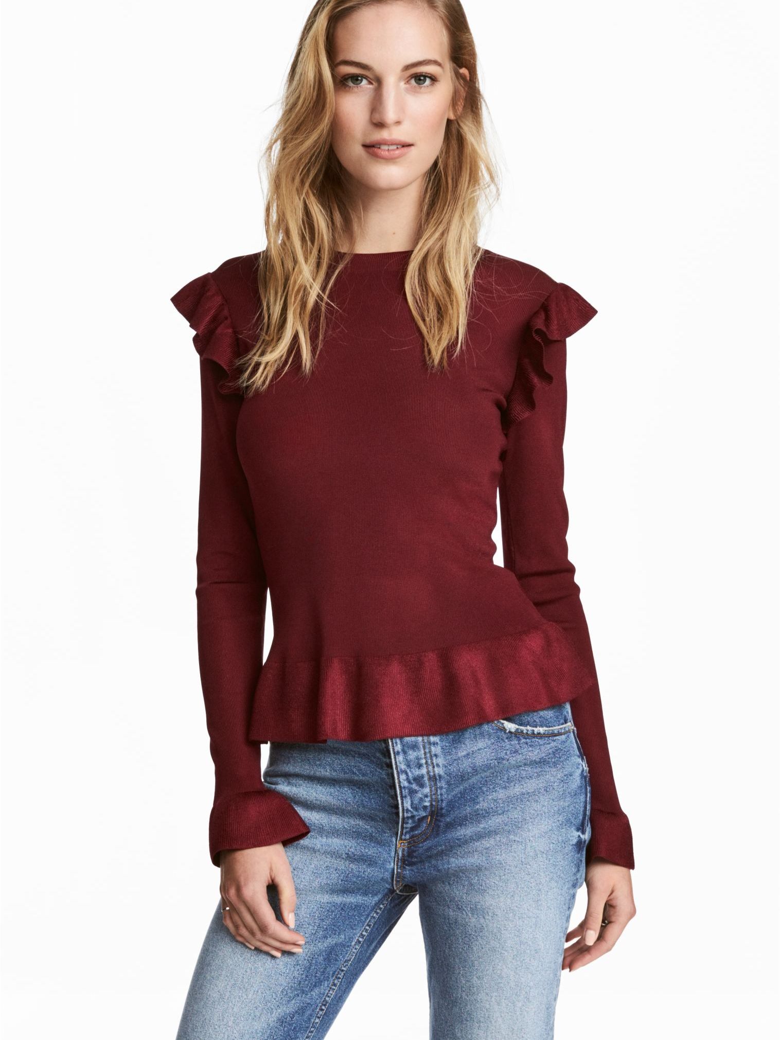 

Джемпер H& 4885205  Бордовый, Джемпер H&M 4885205 M Бордовый