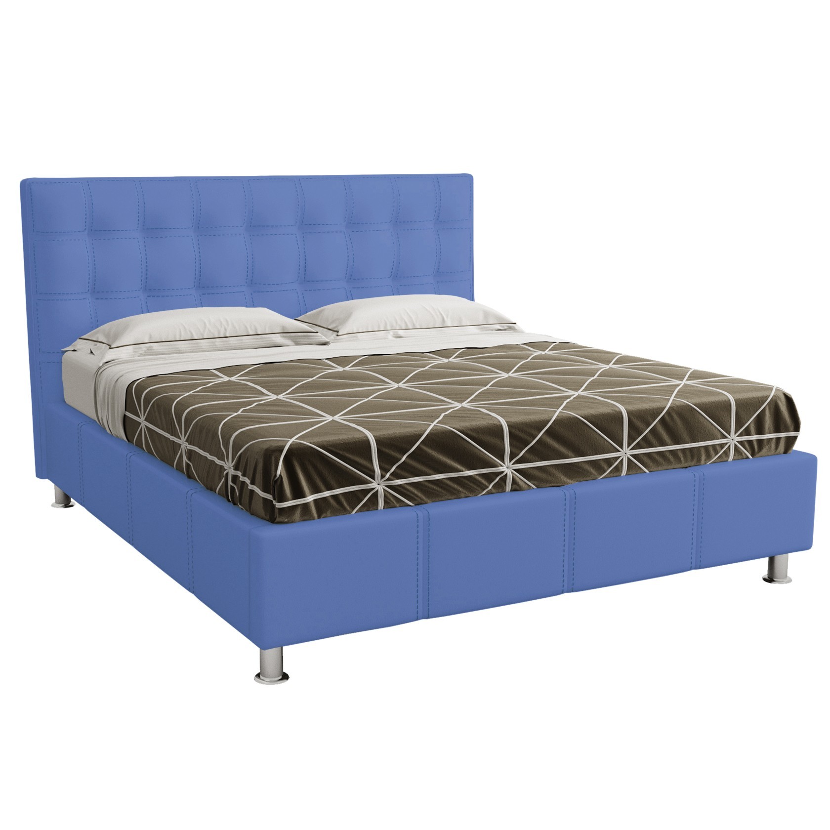 

Кровать Нью-Йорк квадраты (Green Sofa) Голубая 200х200 см 381129_10