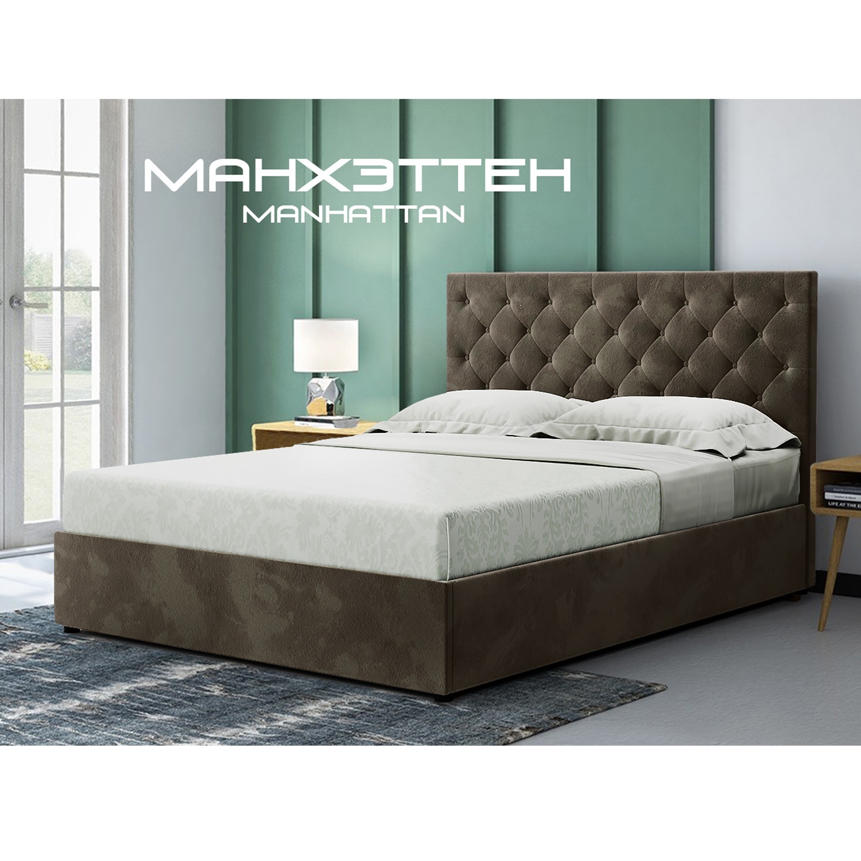

Кровать Манхэттен Глейд (Green Sofa) Коричневая 180х200 см 381119_16