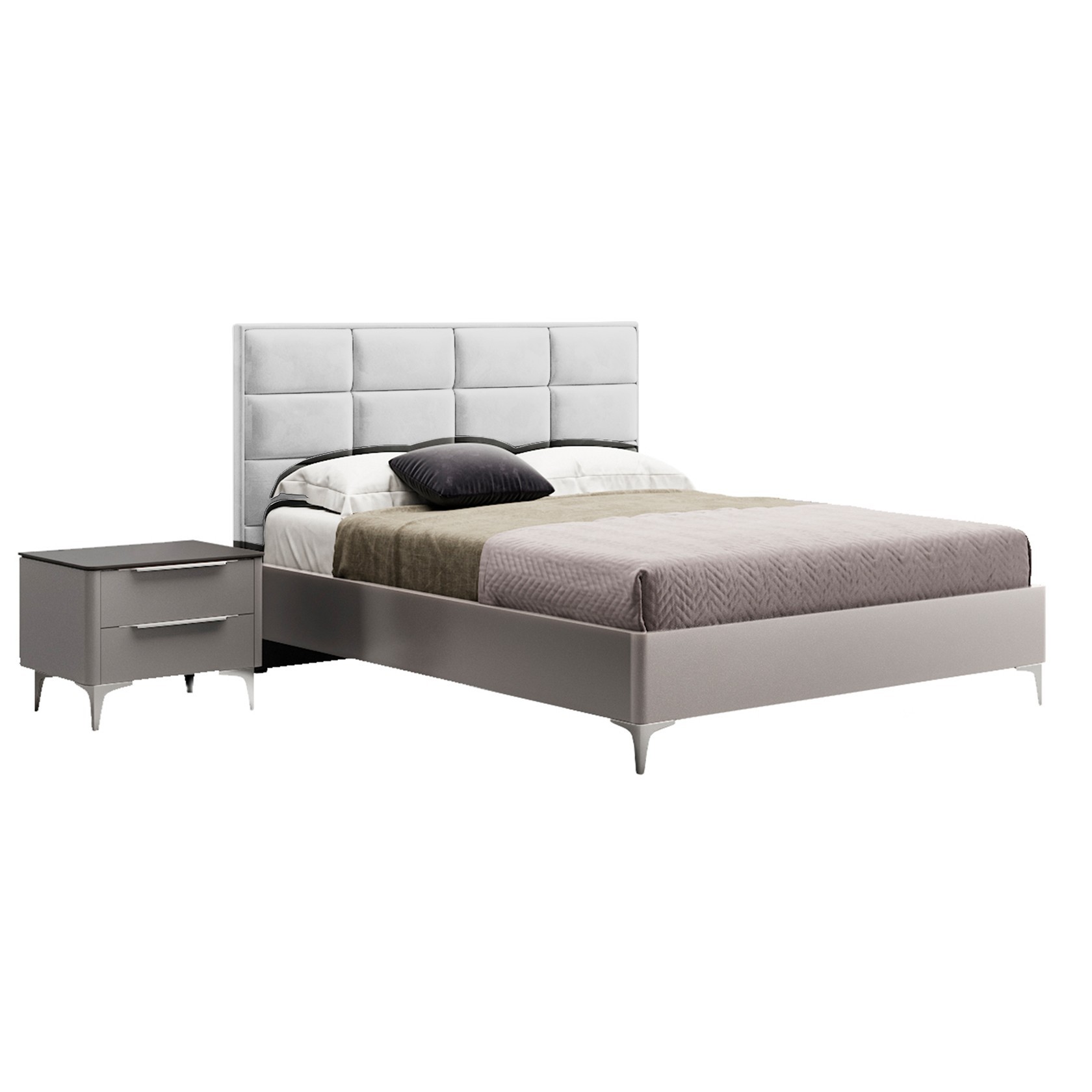 

Кровать Детройт-2 модерн (Green Sofa) Серая + Белая 200х200 см 381152_15