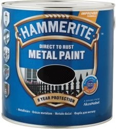 

Краска по металлу 3 в 1 антикоррозионная гладкая Hammerite чёрная матовая 2,5л