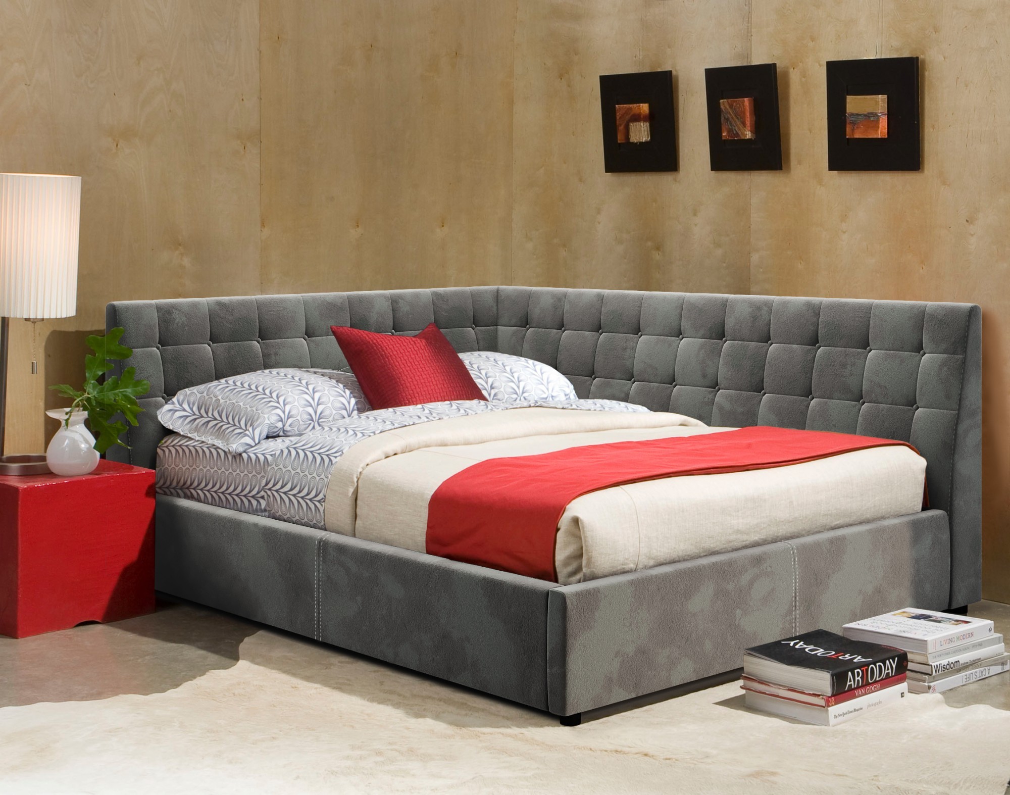 

Кровать Афины (Green Sofa) Темно-серая 140х200 см 381101_02