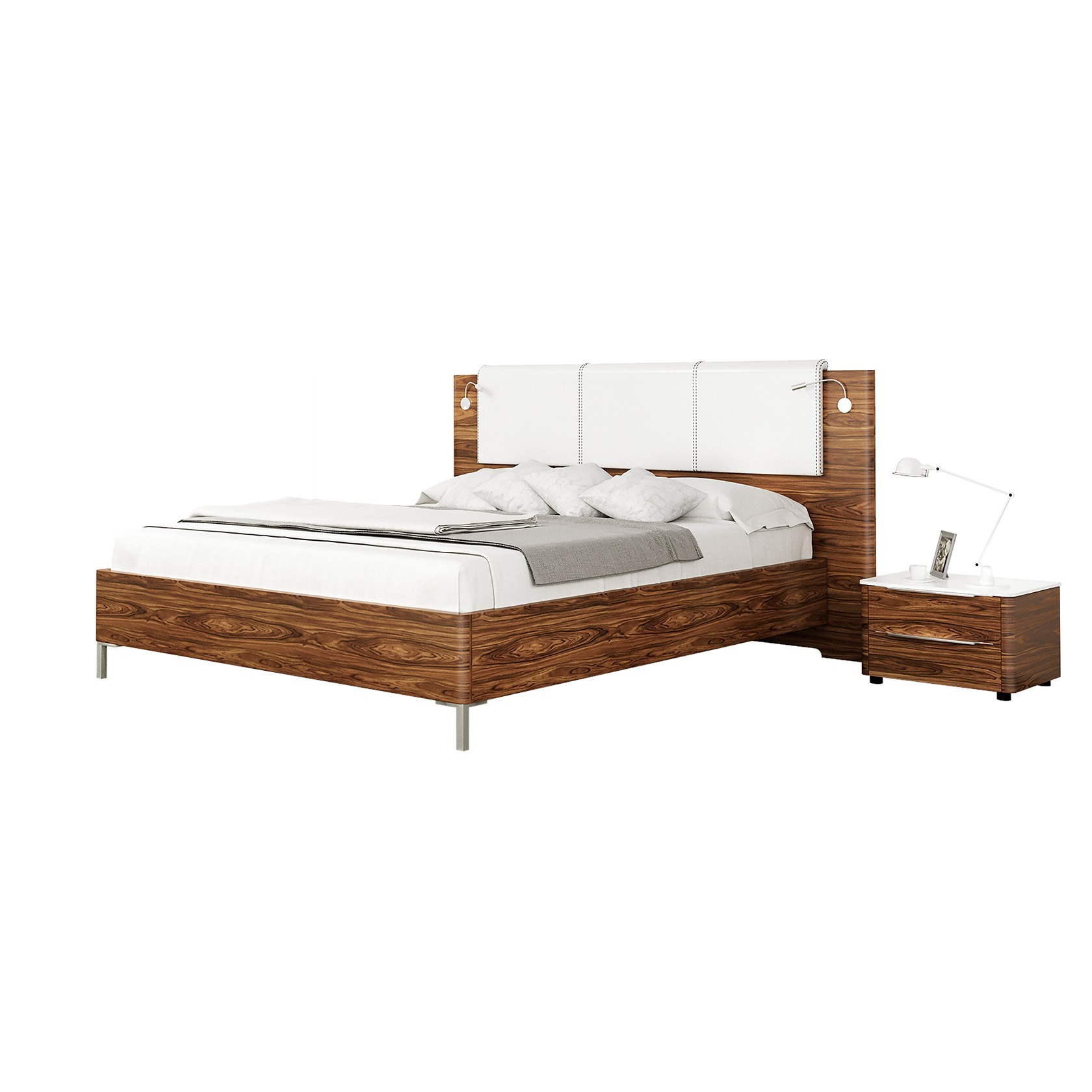 

Кровать Милан модерн (Green Sofa) Белая + Коричневая 160х200 см 381124_03