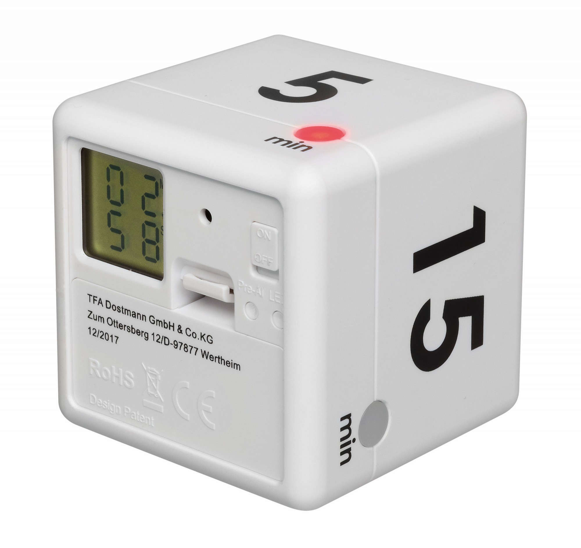 

Цифровой таймер TFA Dostmann CUBE TIMER белый 38203202