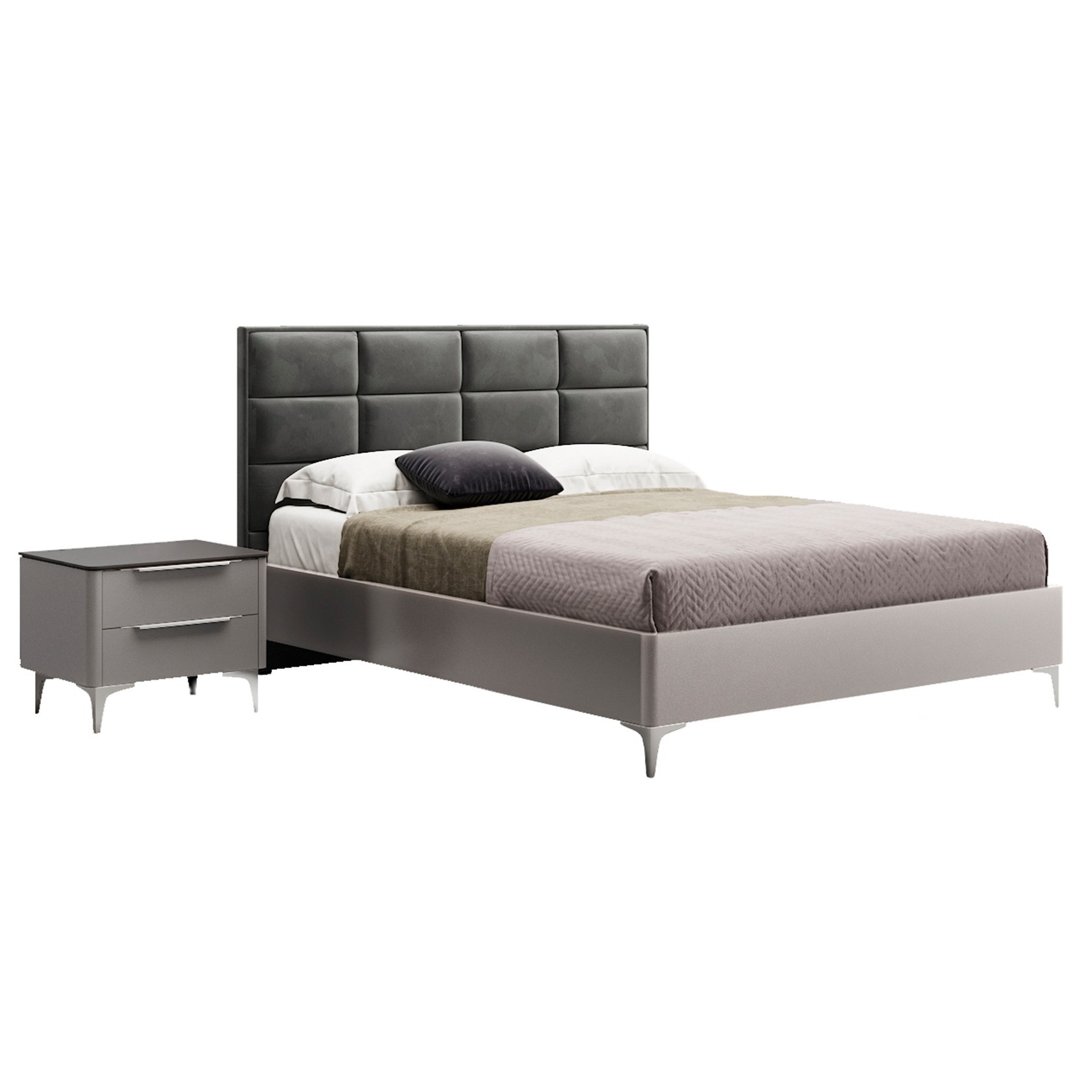

Кровать Детройт-2 модерн (Green Sofa) Серая 140х200 см 381152_02