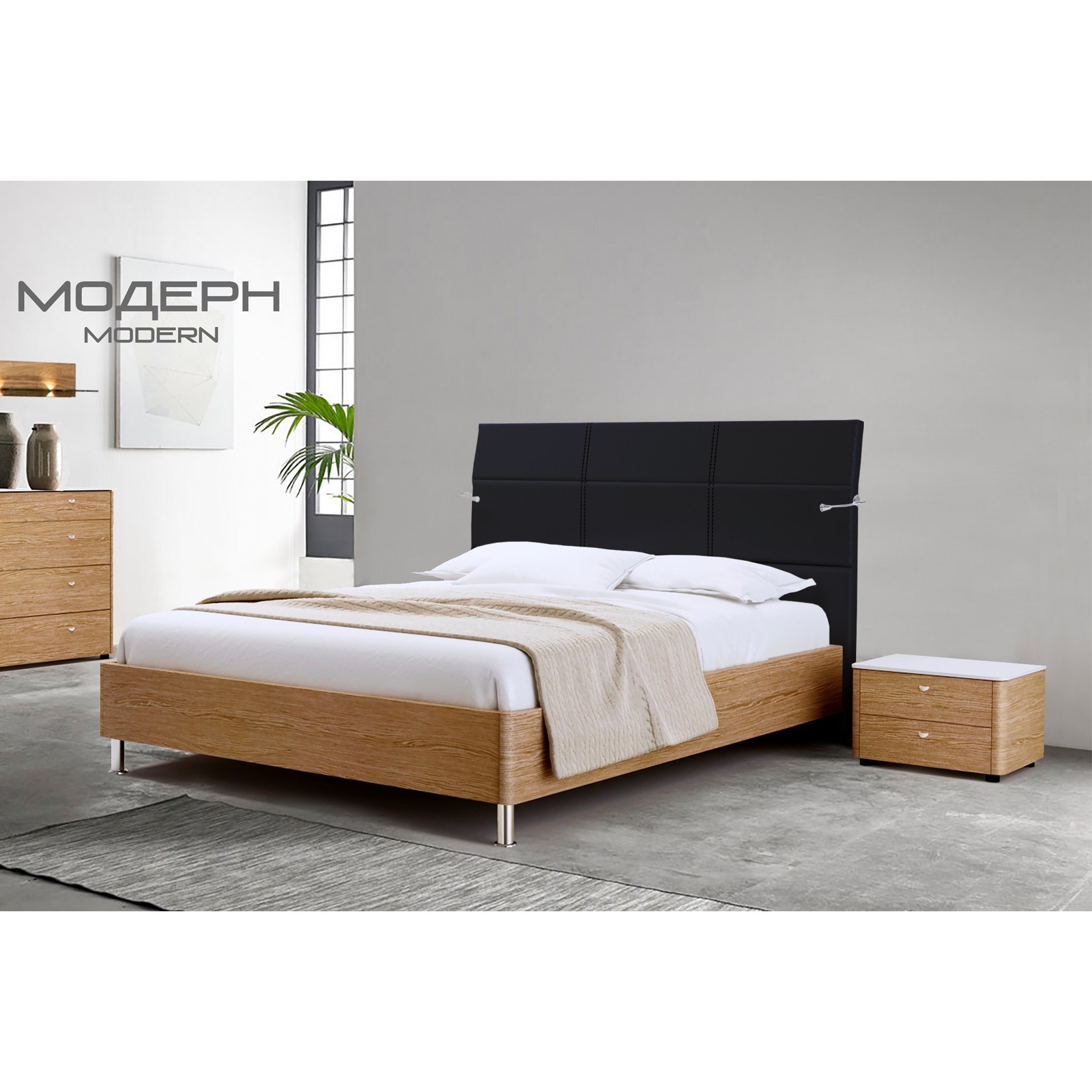 

Кровать Турин модерн (Green Sofa) Черная 160х200 см 381144_23