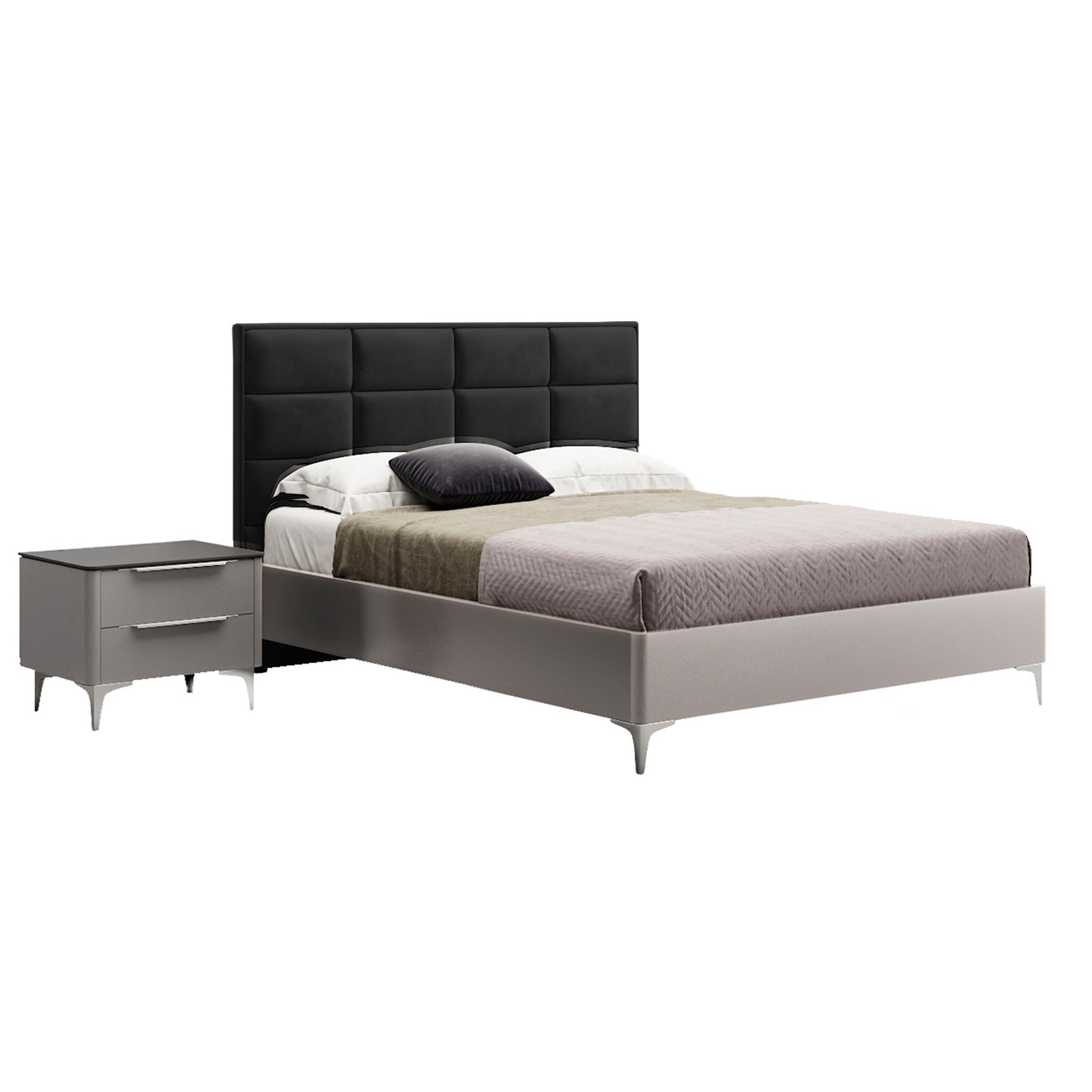 

Кровать Детройт-2 модерн (Green Sofa) Серая + Черная 200х200 см 381152_50