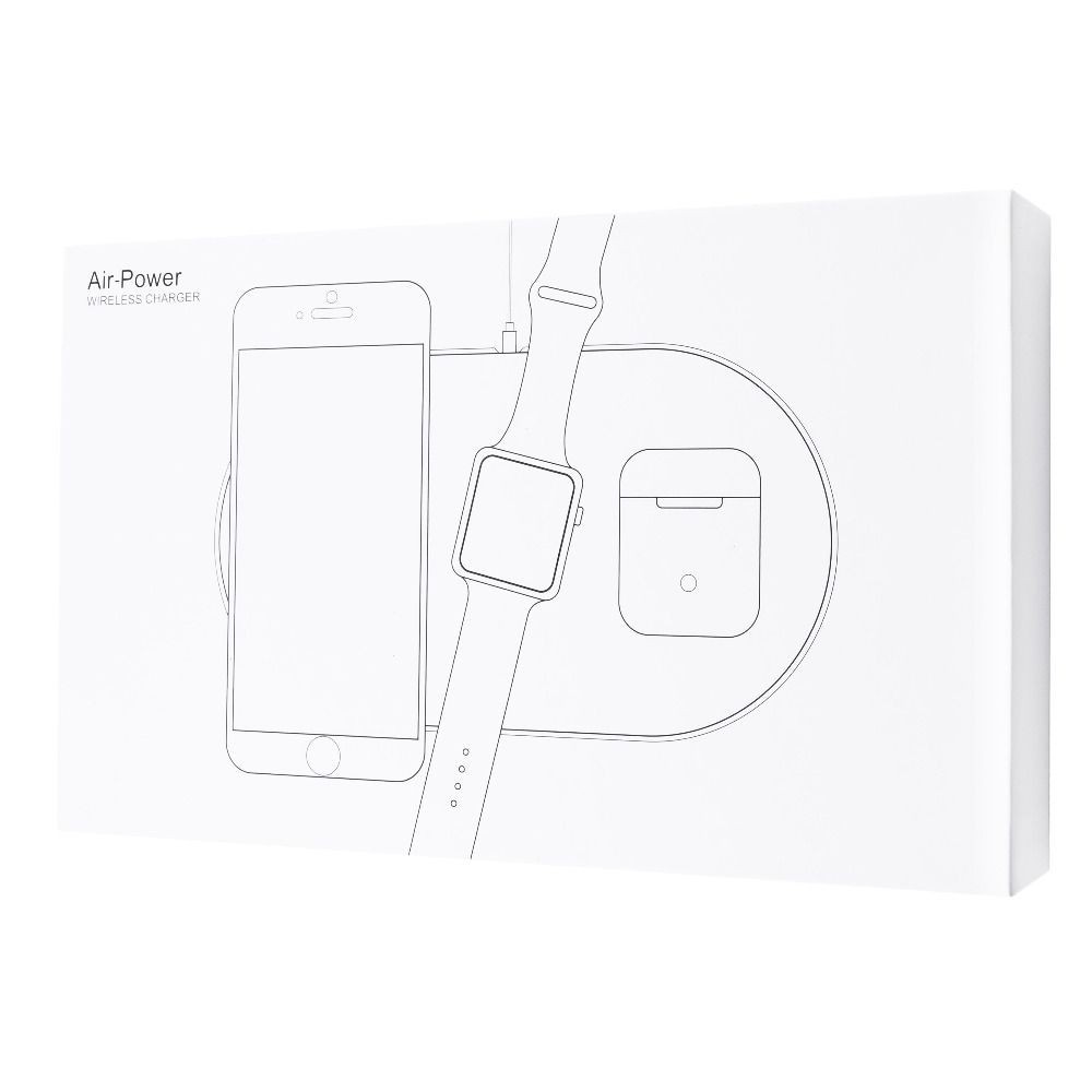 

Беспроводная зарядка Foxconn AirPower Wireless Charger 3 в 1 с технологией QI для iPhone, Apple Watch, AirPods White