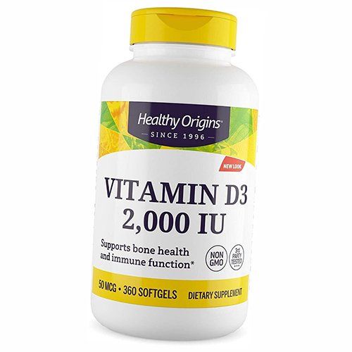 

Витамин Д3 высокоактивный, Vitamin D3 2000, Healthy Origins 360гелкапс (36354036)