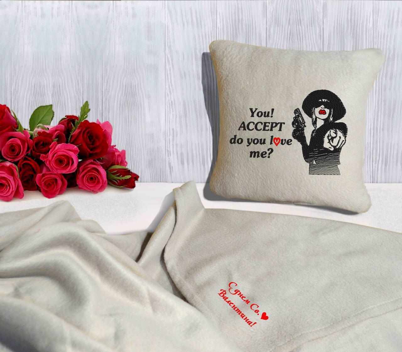 

Набор подушка и плед Accept do love me Бежевый (12)