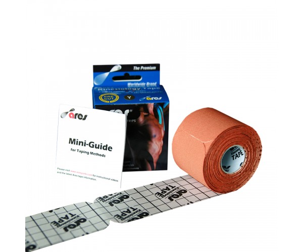 

Кинезио тейп Ares Precut 25см х 20шт преднарезанные Бежевый