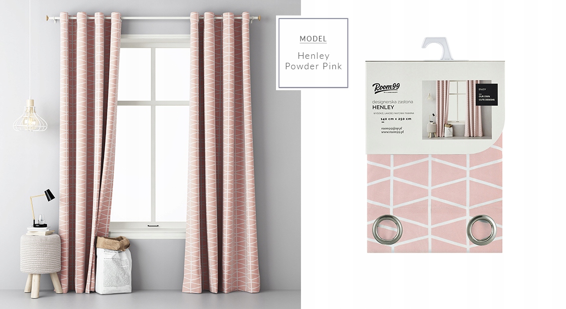 

Дизайнерская штора Room99 140 х 250 см (Henley/Powder Pink)