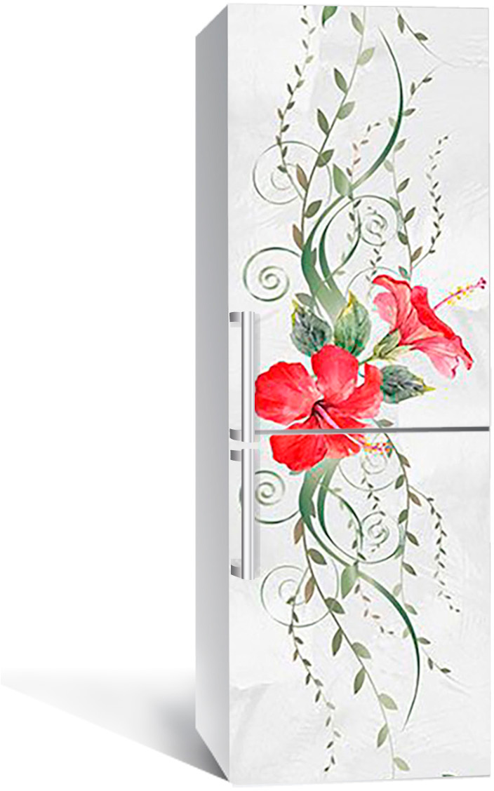

Виниловая 3D наклейка на холодильник Zatarga Алый гибискус 650х2000 мм