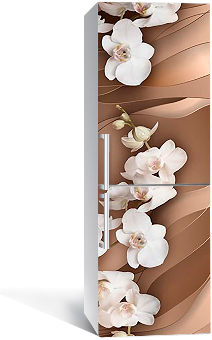 Акція на Виниловая 3D наклейка на холодильник Zatarga Свадебная орхидея 650х2000 мм (Z185256re) від Rozetka UA