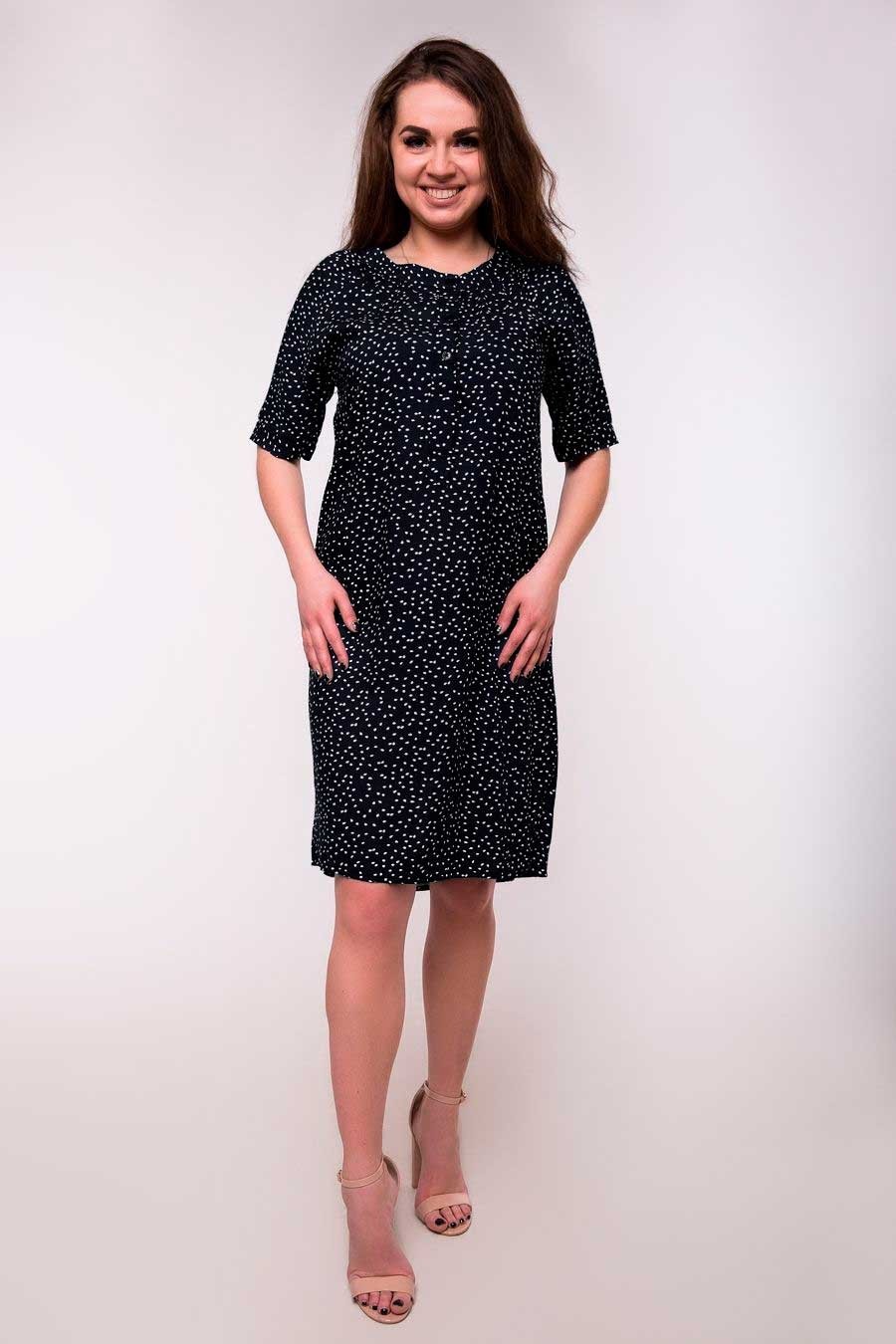 

Летнее платье - рубашка с рукавом 3/4 Jesstore С8700-2 M Черное