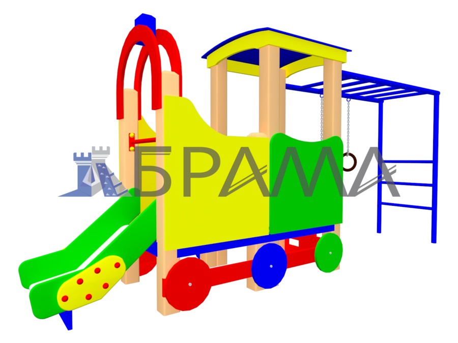 

Паравоз детский игровой с рукоходом и кольцами "БРАМА" М-0821