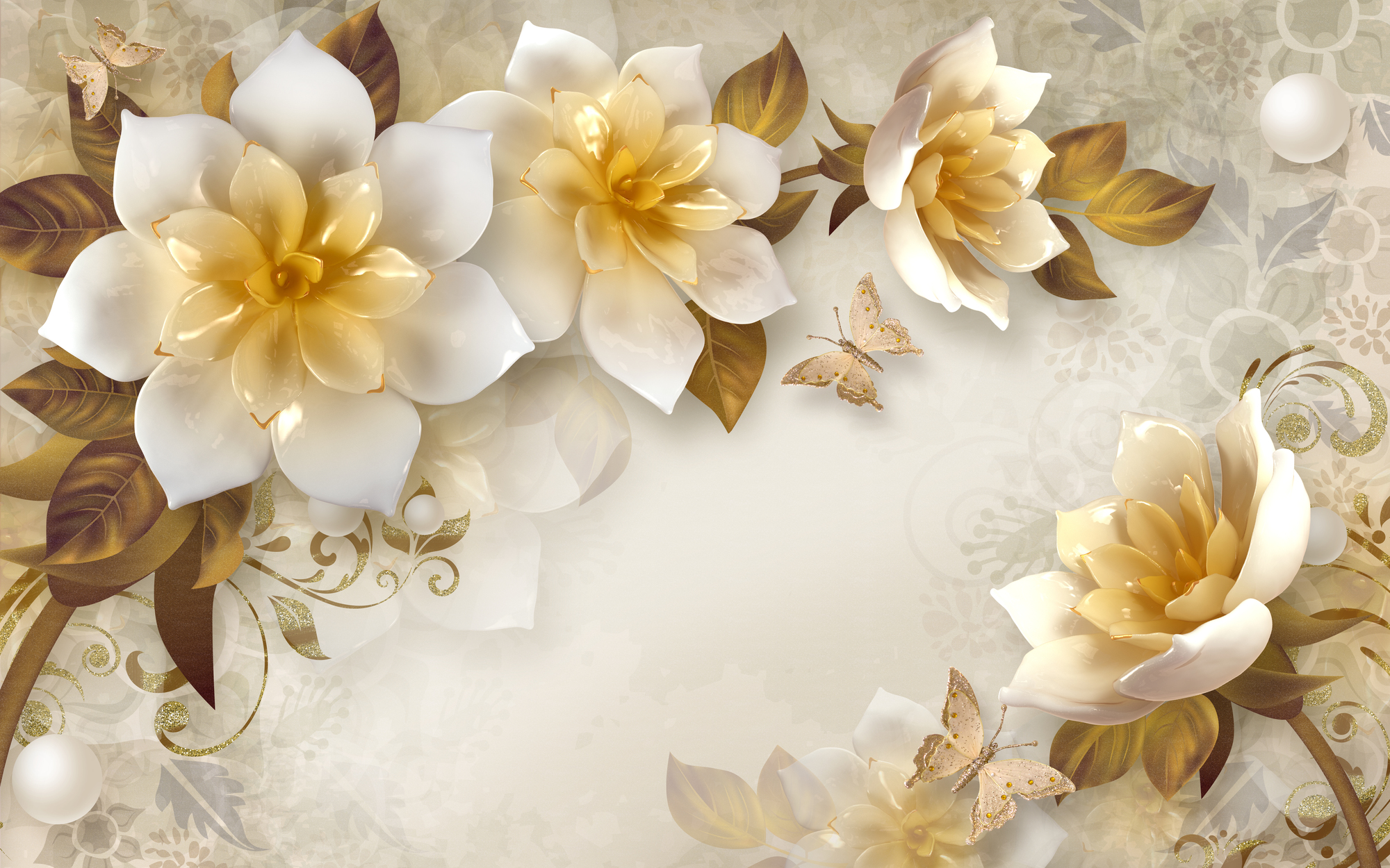 

Фотообои 3D '3D Цветы' (3972) , Иней