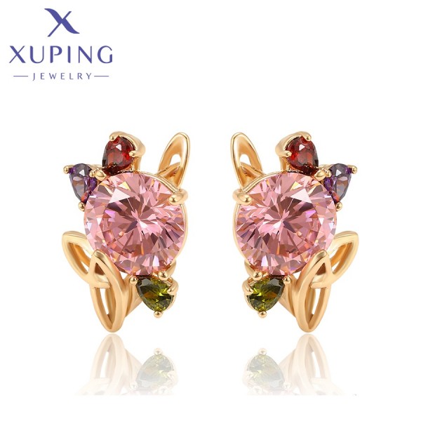 

Серьги Xuping с разноцветными фианитами позолота 18К 3706000