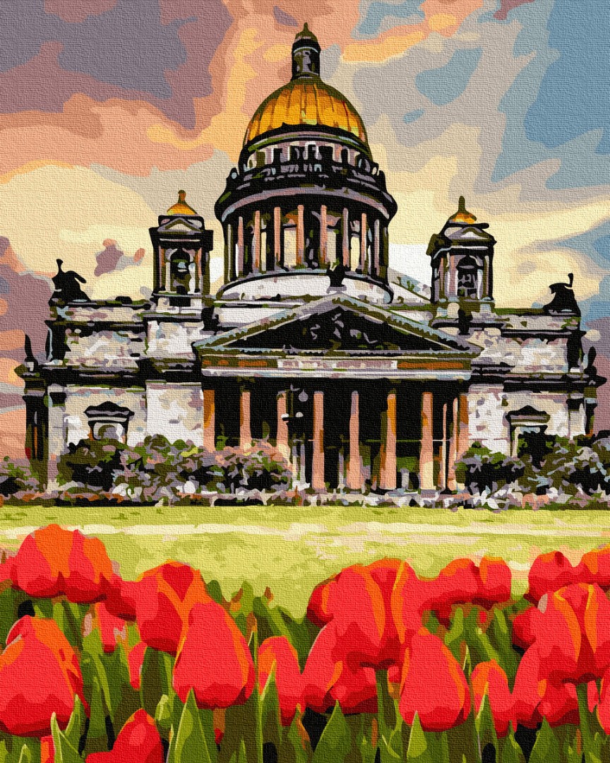 

Картина по номерам "Тюльпаны у Берлинского собора" Brushme 40х50 см 000152697