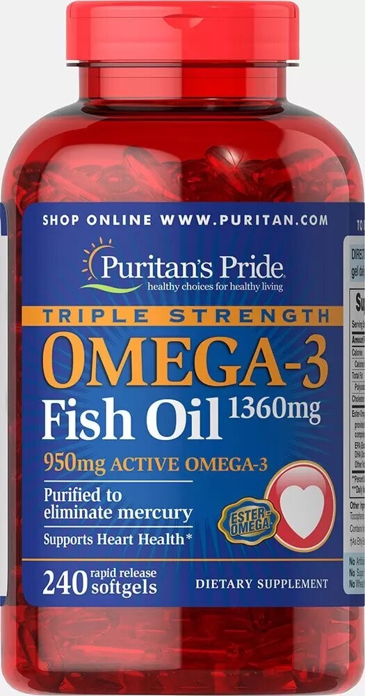 

Витамин Puritan Omega-3 Fish Oil 240 капсул
