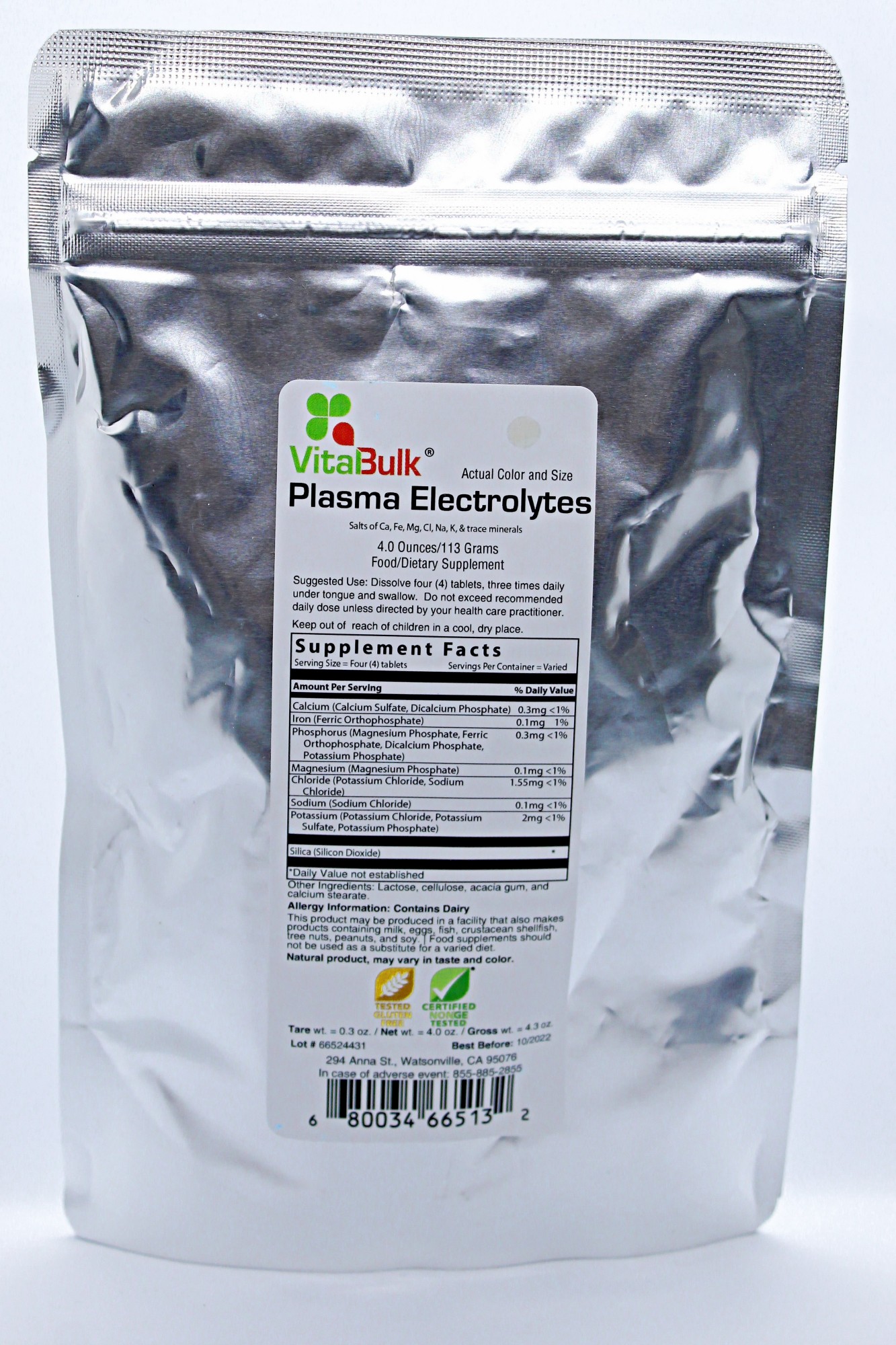 

Витамин VitaBulk Plasma Electrolytes 500 Tablet