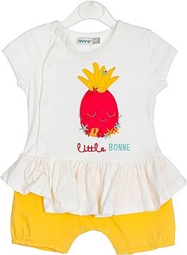 

Пісочник для дівчинки Bonne baby біло-жовтий 381236-01-74