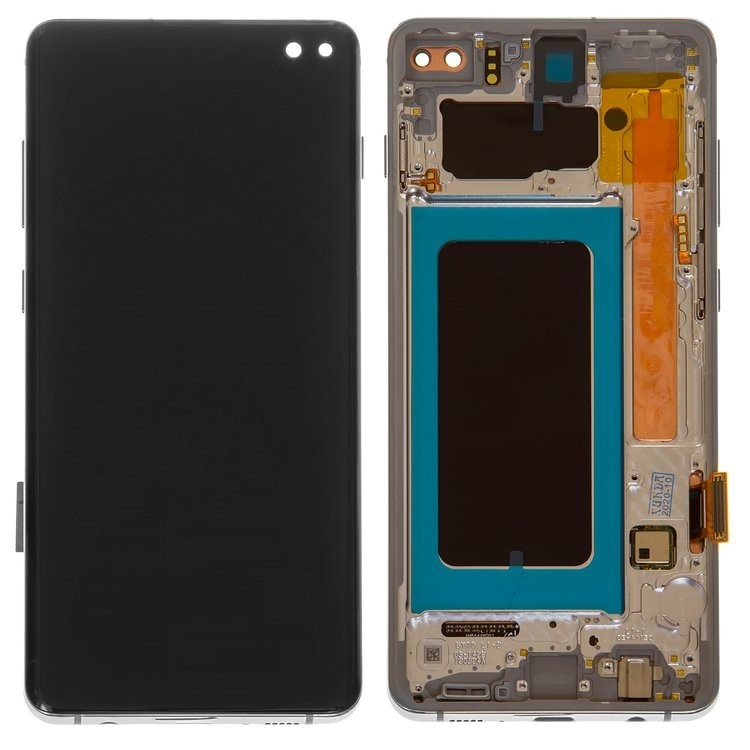 

Дисплей для Samsung G975 Galaxy S10 Plus білий із сенсорним екраном з рамкою оригінал переклеєне скло