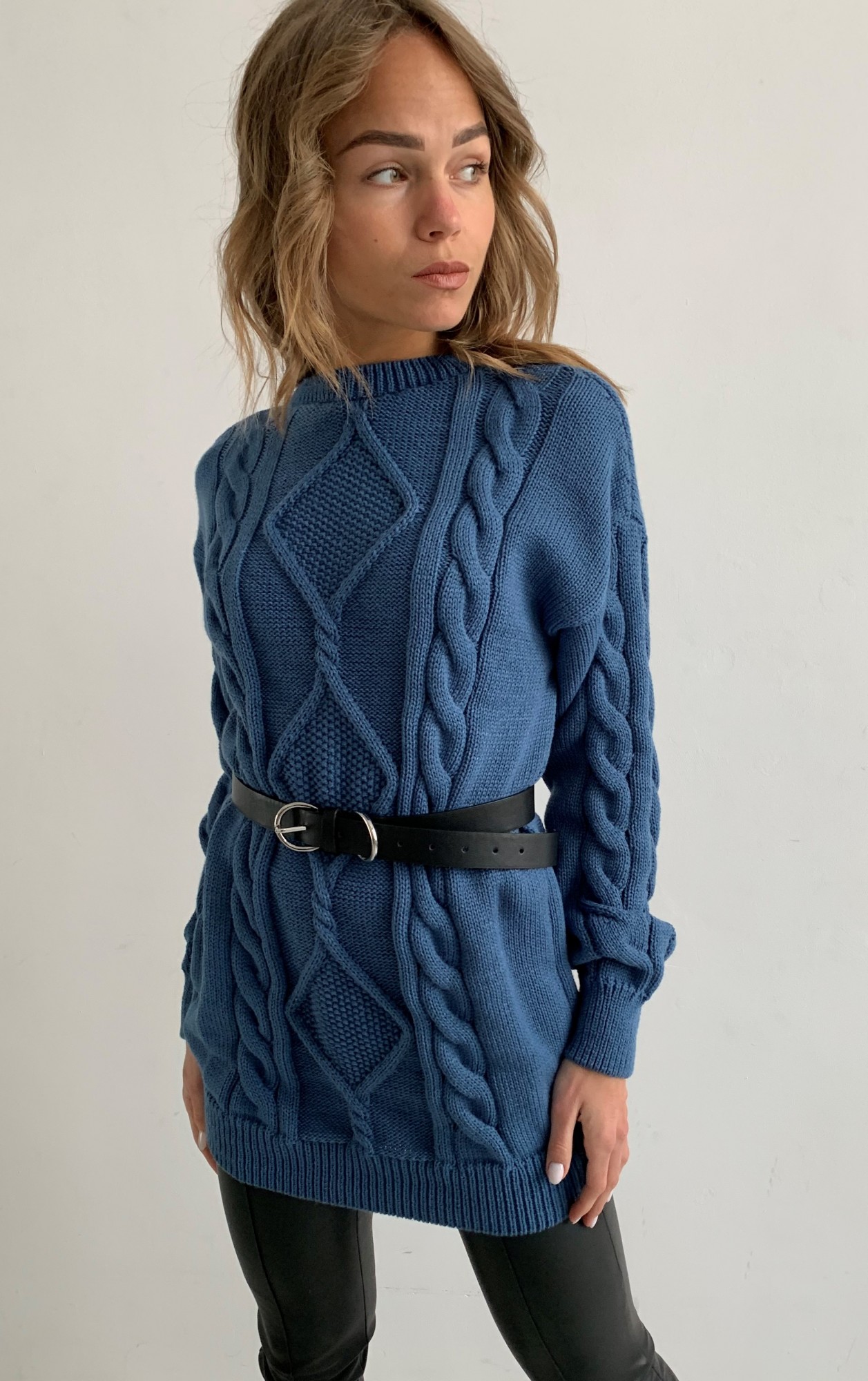 

Платье вязаное Verevka Glory  джинс, Платье вязаное Verevka Glory One size джинс