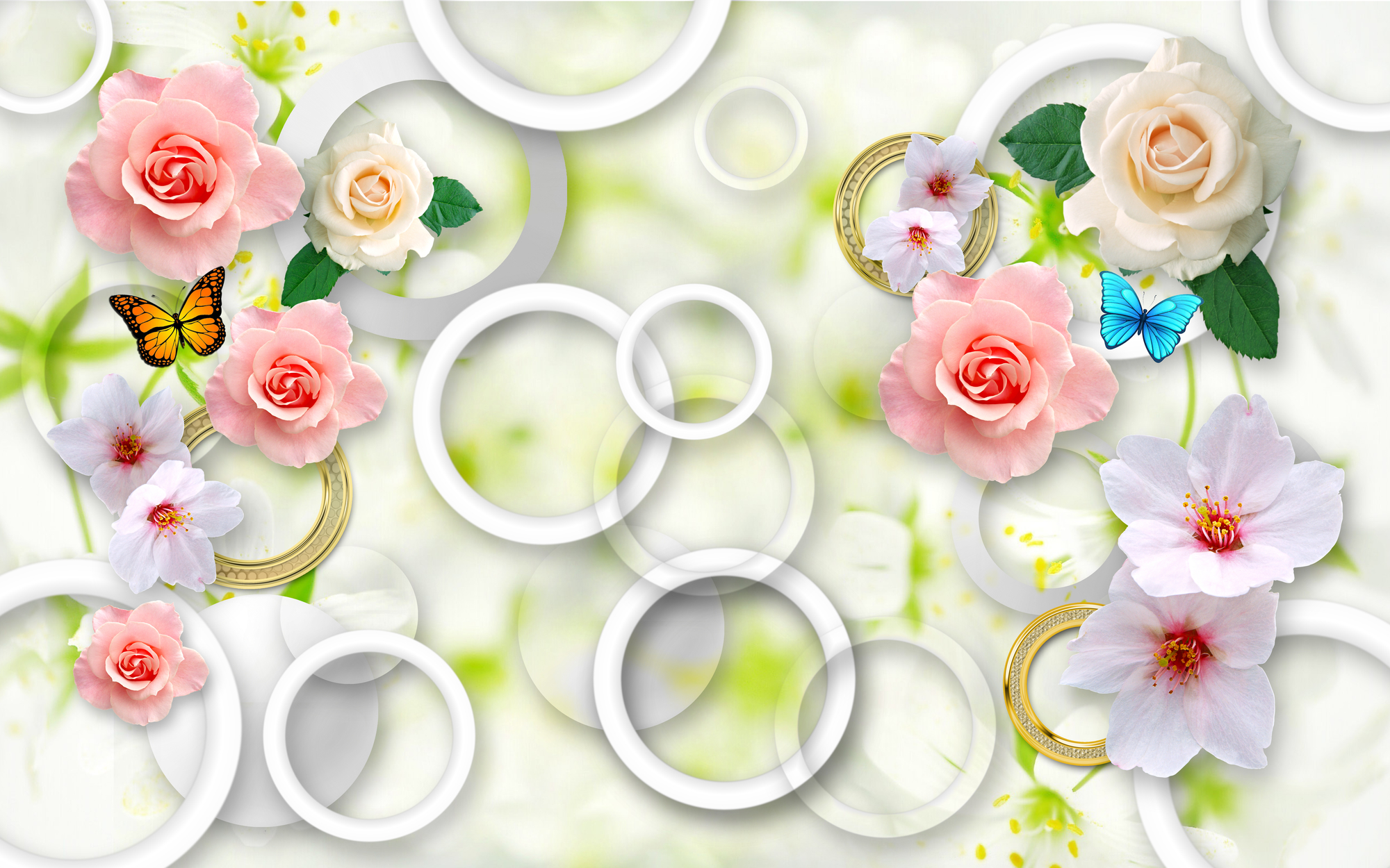 

Фотообои 3D '3D Цветы' (3437) , Классик