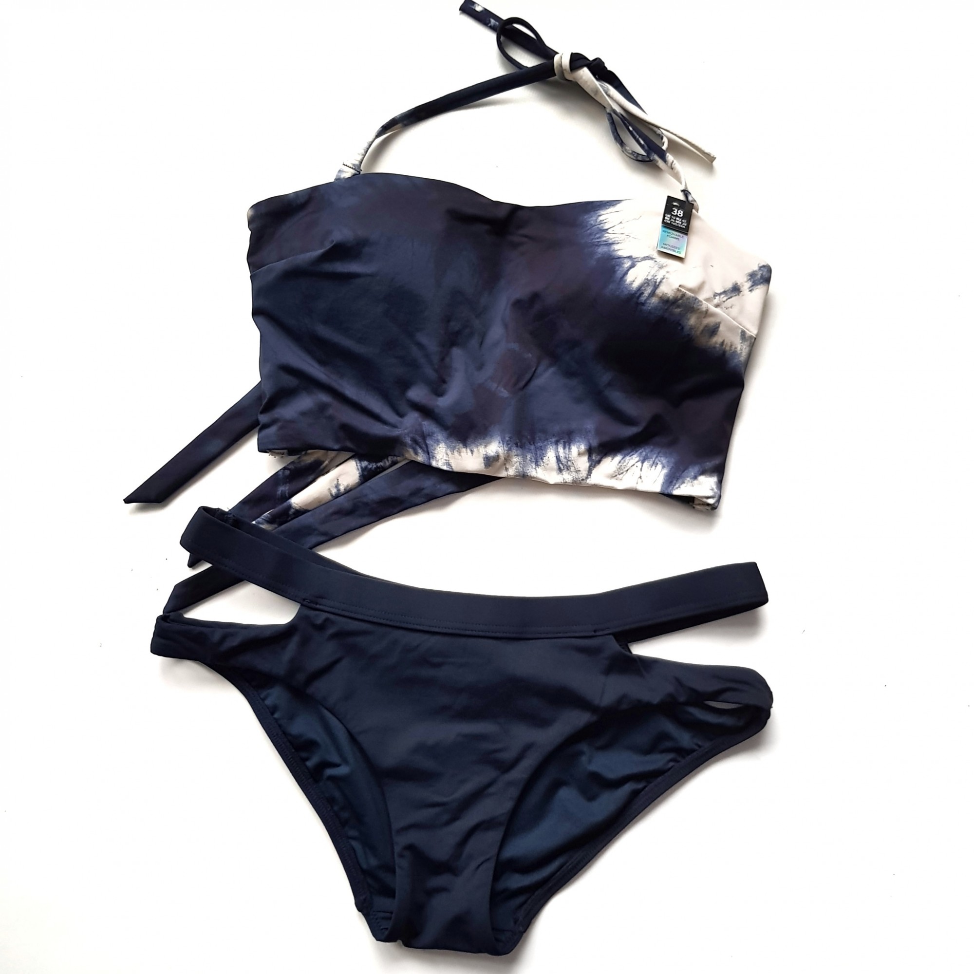 

Раздельный купальник темно-синий трусики с вырезами и топ SEAFOLLY 7620 L