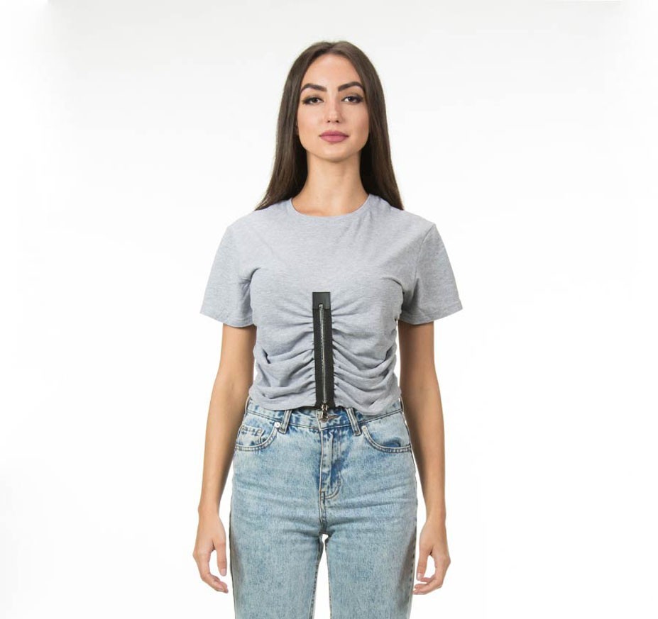 

Летний топ со змейкой Luire M серый