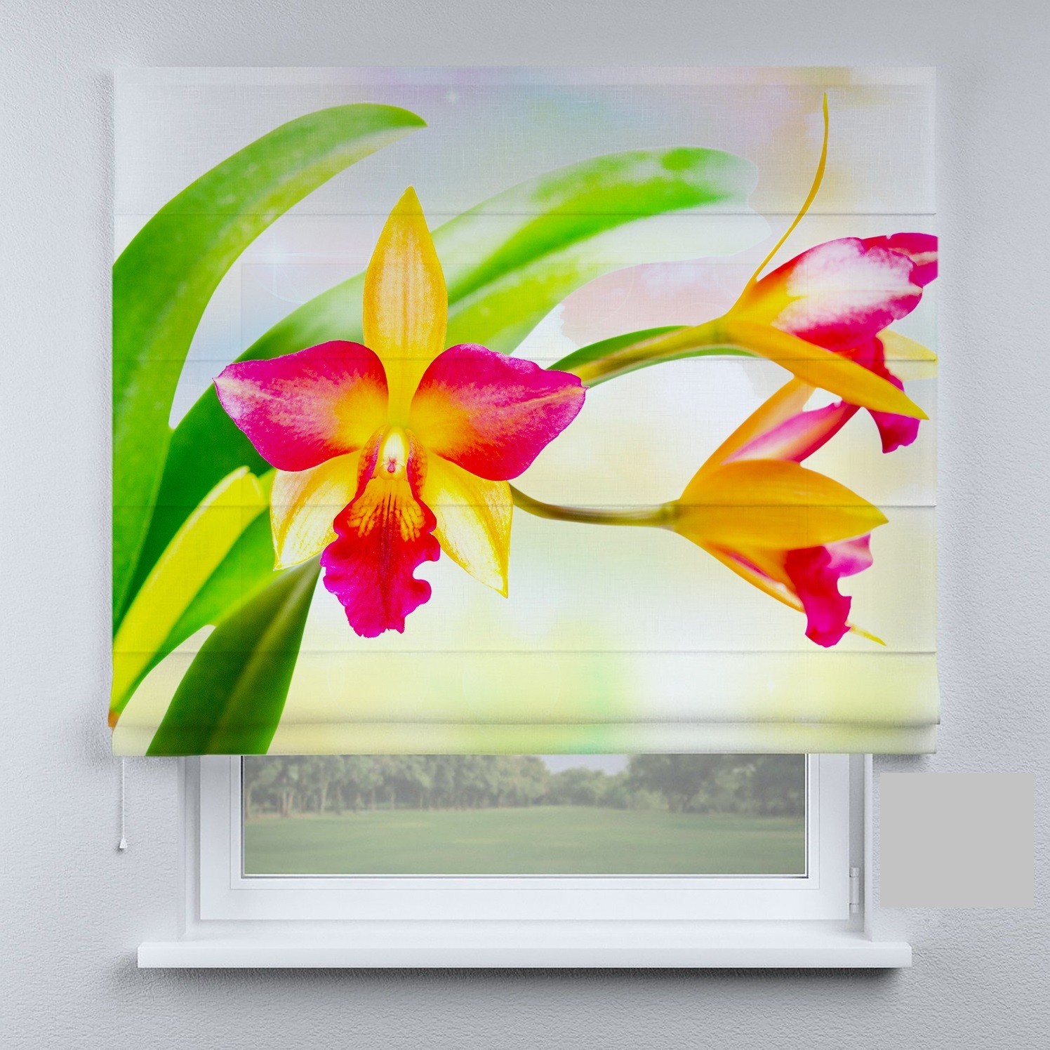 

Римские шторы DECOLIV цветок большой разноцветный 120*170 см