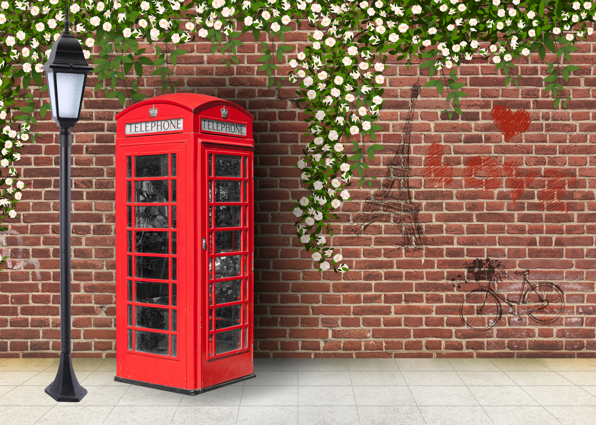 

Фотообои 3D 'Телефонная будка' (4865) , Деко