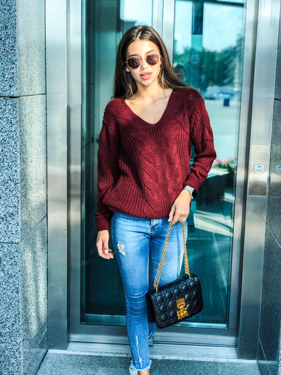 

Fashions • Свитер Коса Fashions 42-48 бордовый (0295)