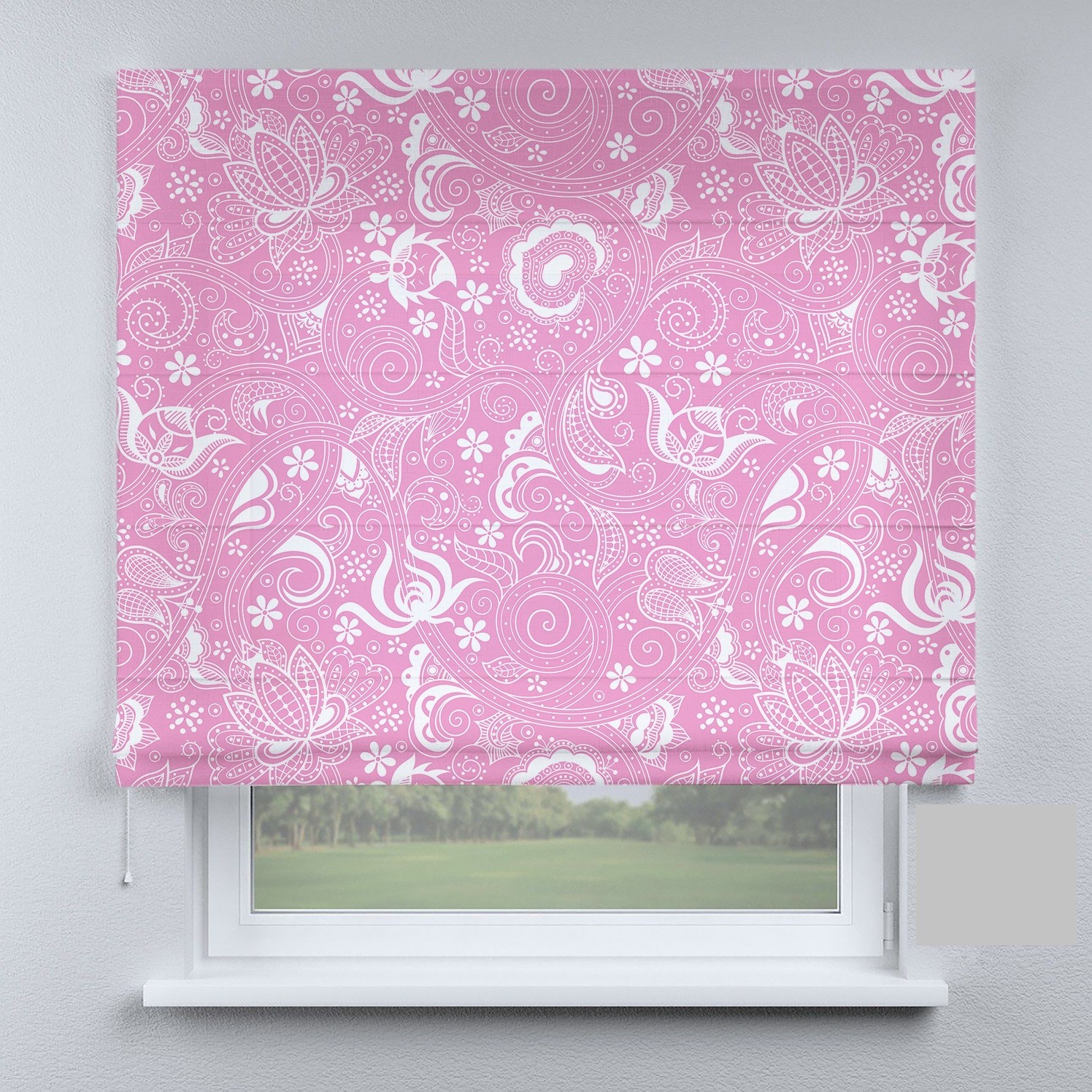 

Римские шторы DECOLIV розовые вензеля 200*170 см