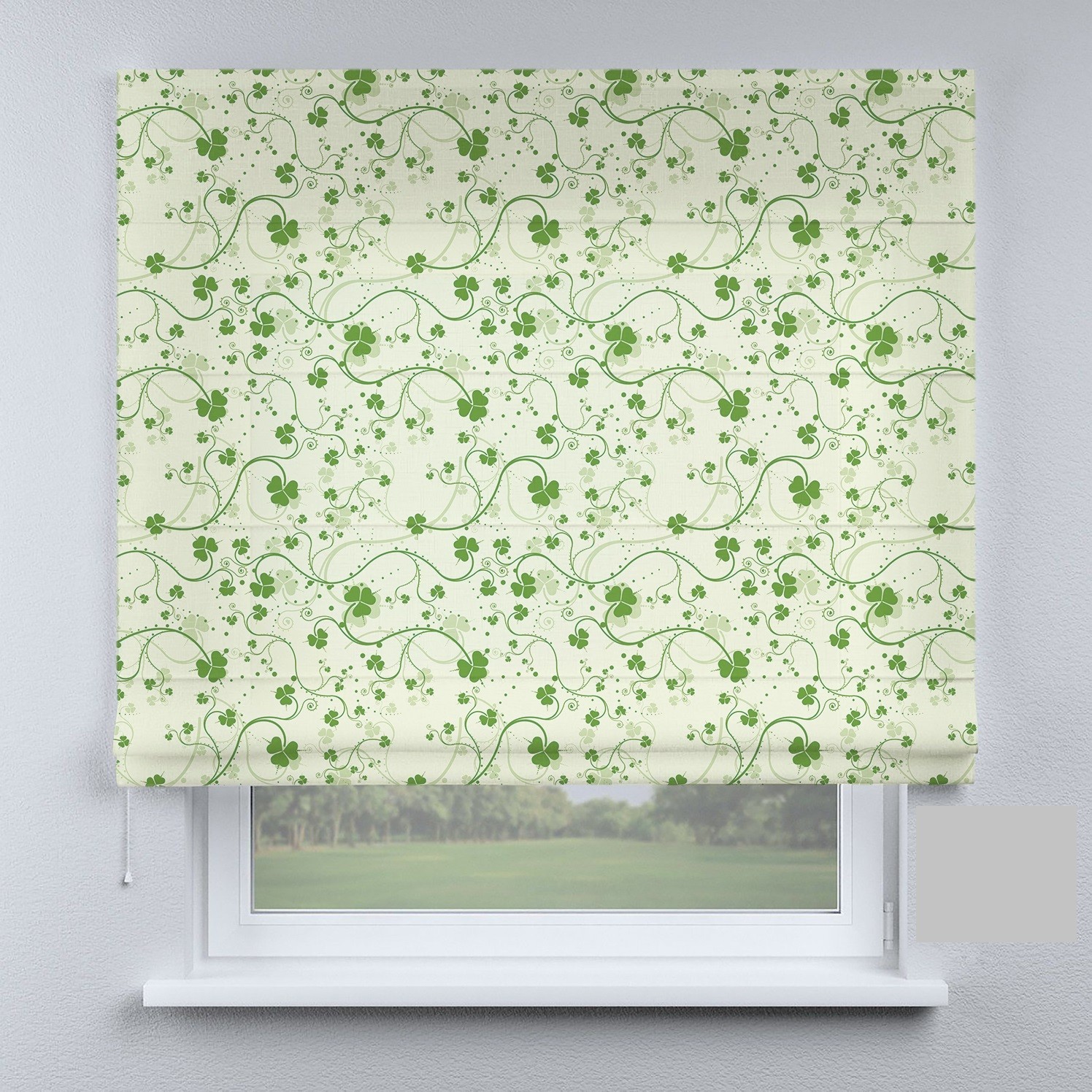 

Римские шторы DECOLIV салатовые вензеля 160*170 см