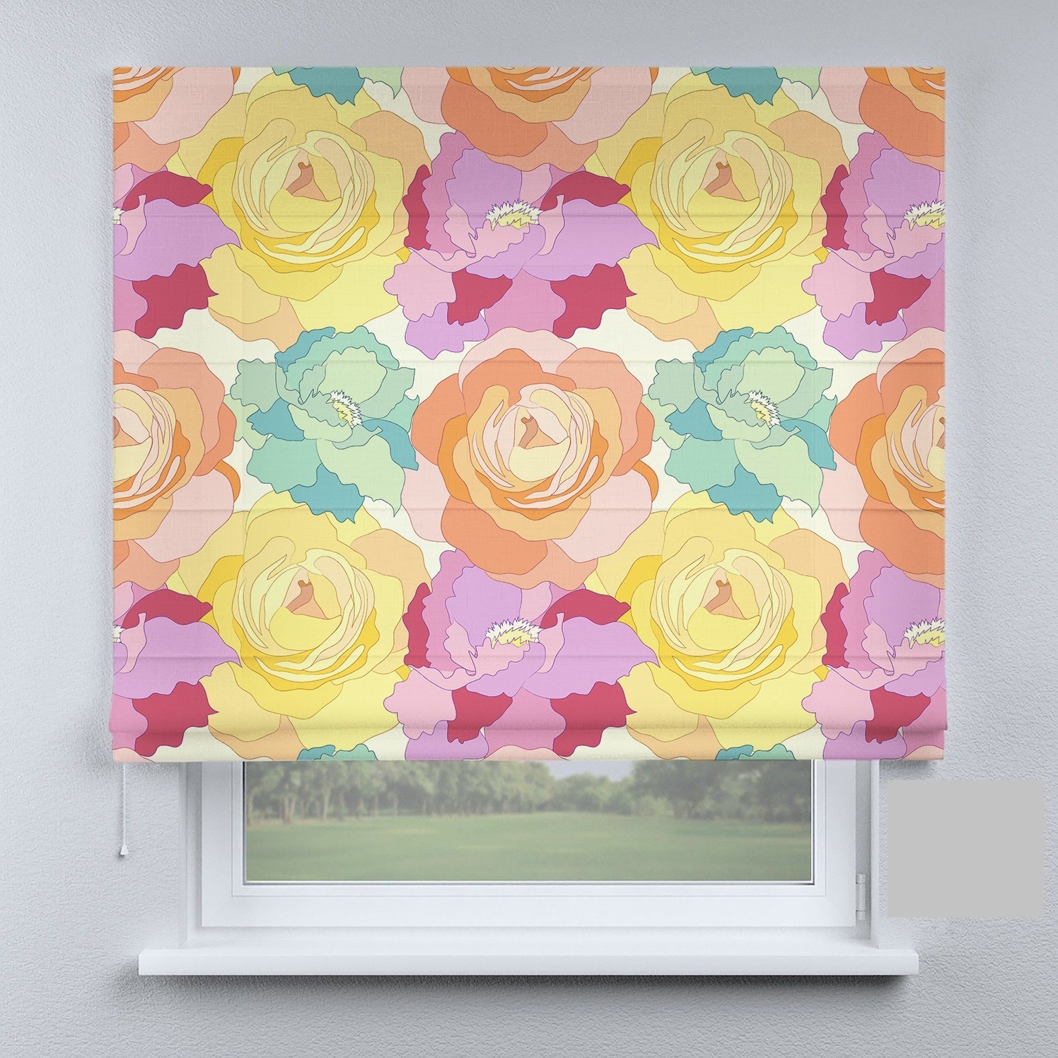 

Римские шторы DECOLIV розы большие разноцветные 170*170 см