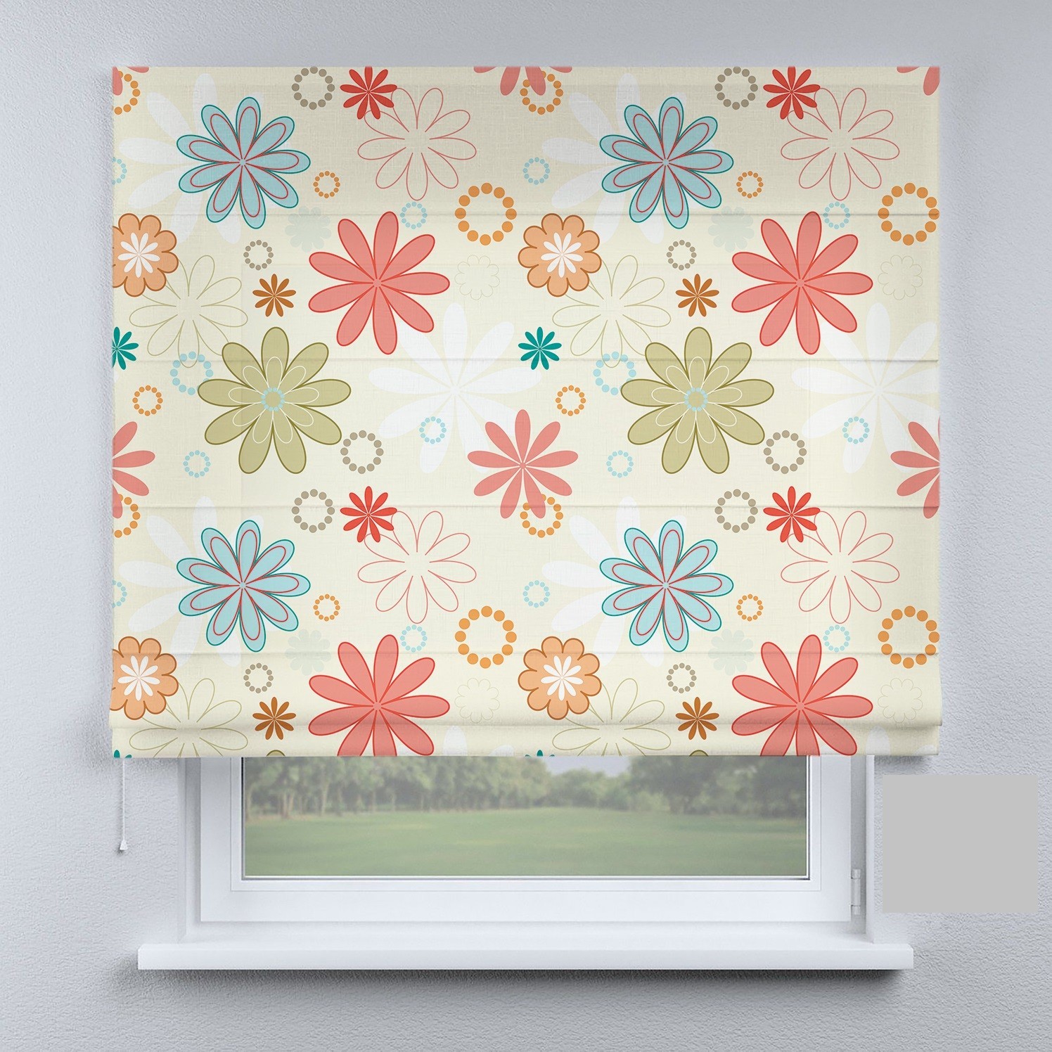 

Римские шторы DECOLIV разноцветные цветочки 270*170 см