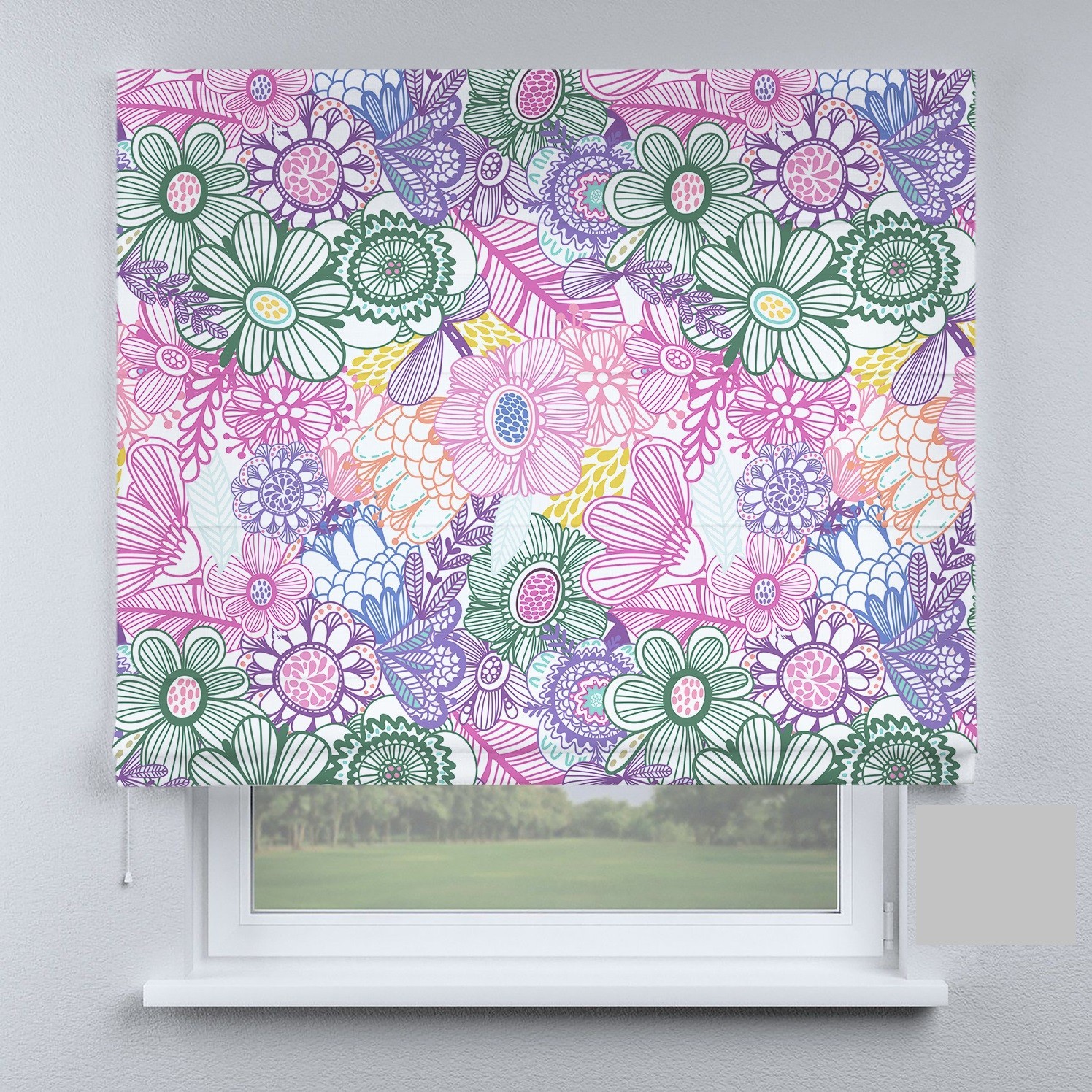 

Римские шторы DECOLIV большие цветы прованс 100*170 см