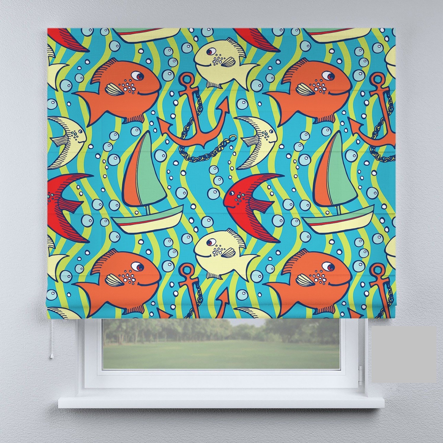 

Римские шторы DECOLIV корабли с якорями 80*170 см