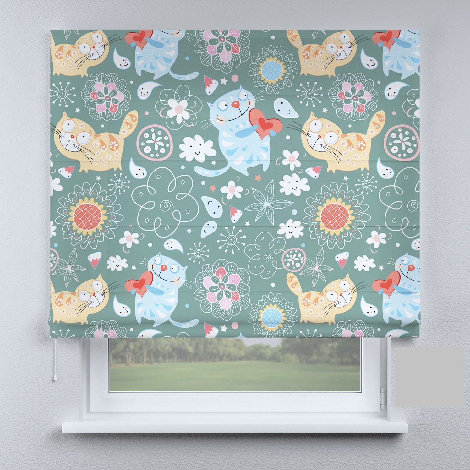 

Римские шторы DECOLIV разноцветные котики 40*170 см