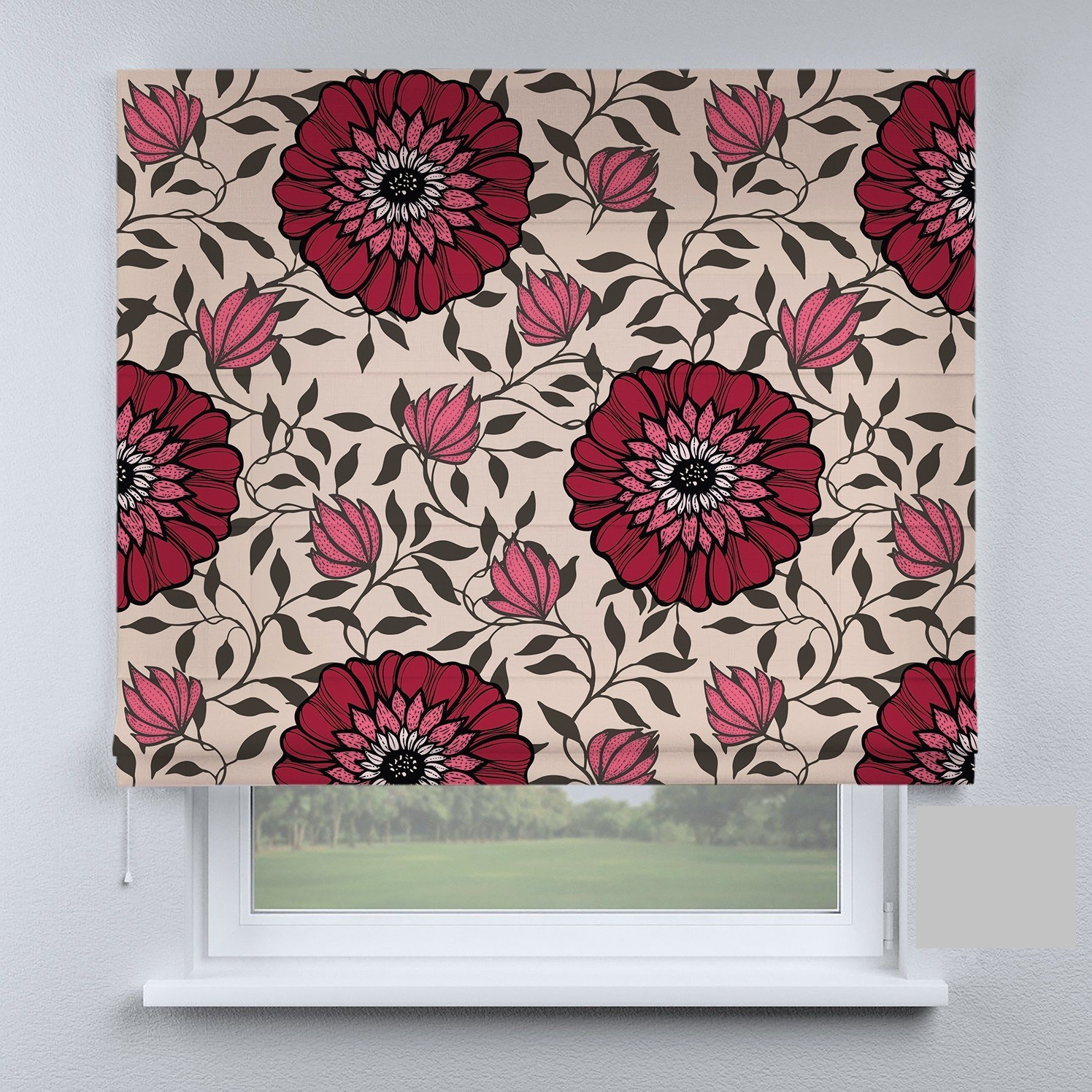 

Римские шторы DECOLIV прованс цветы красные 180*170 см