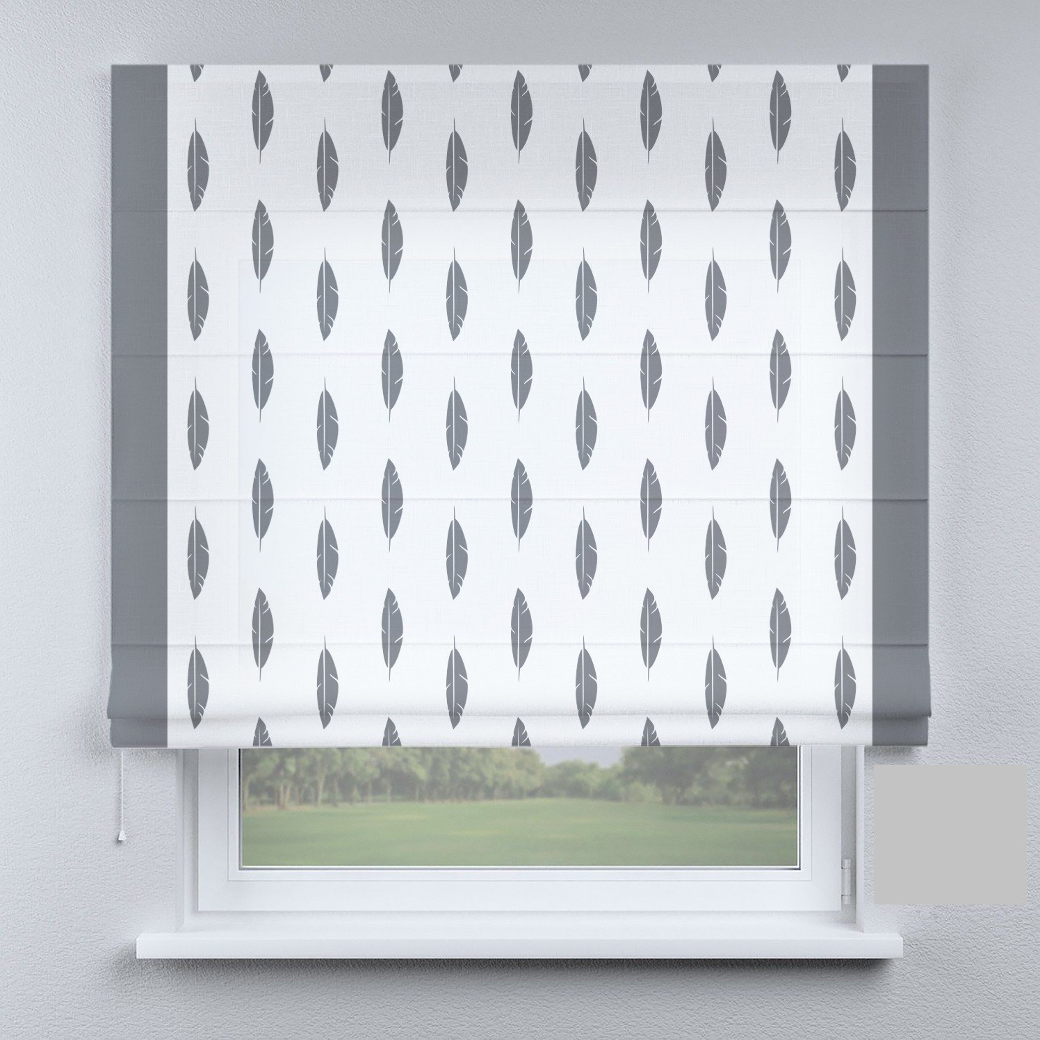 

Римские шторы DECOLIV серые листья 70*170 см