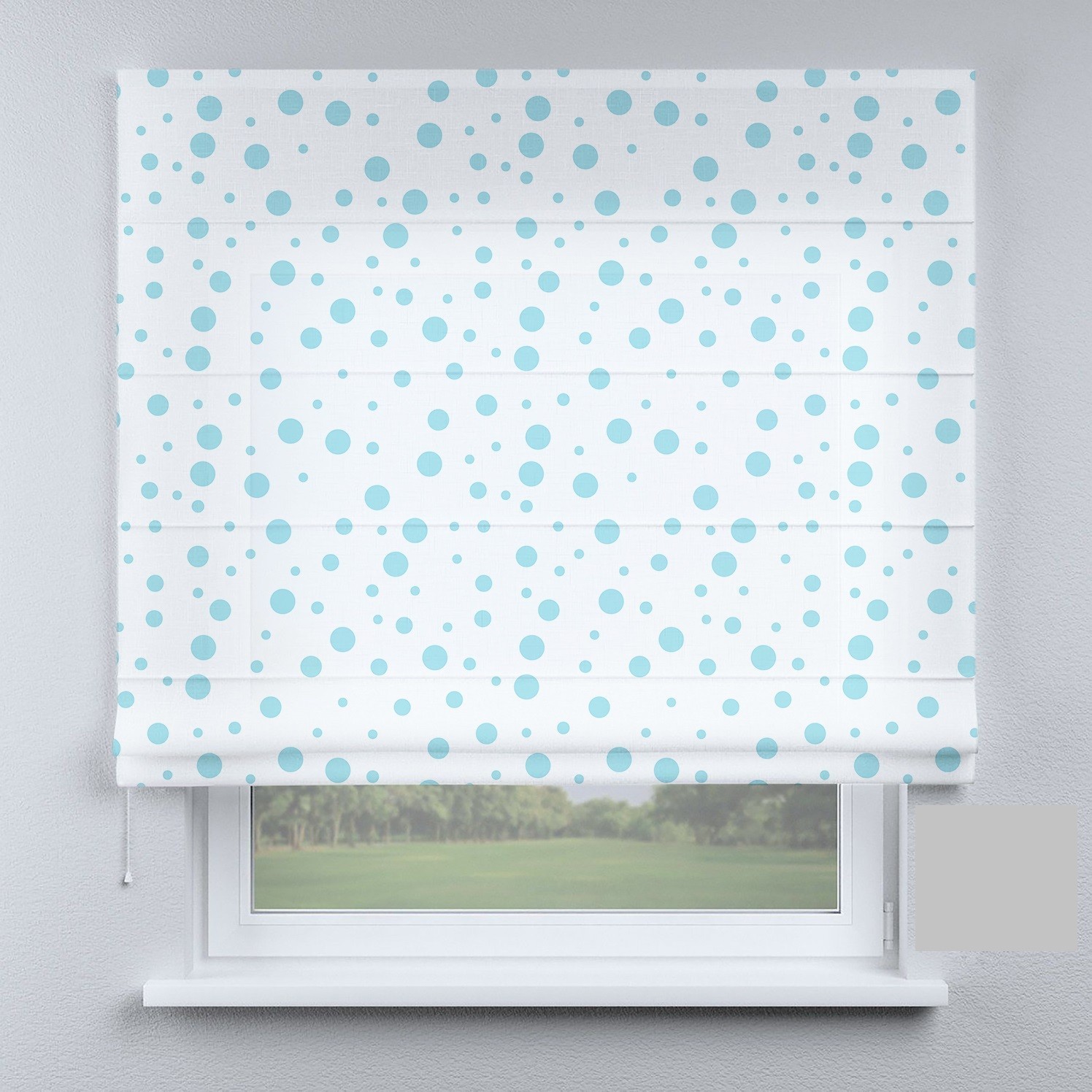 

Римские шторы DECOLIV кружки бирюзовые 290*170 см